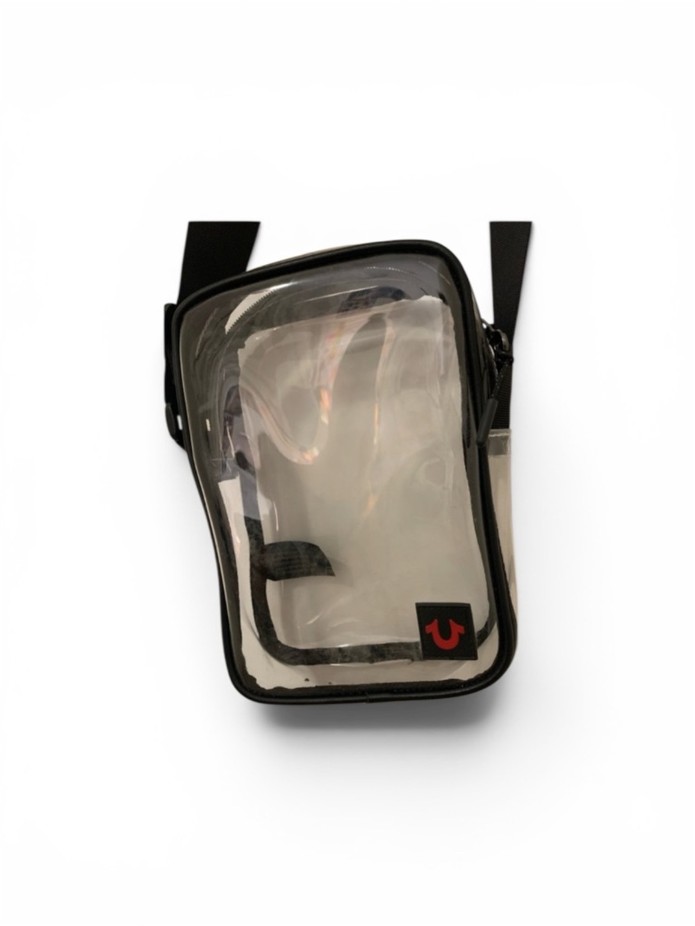 True Religion Clear Crossbody Bag with Black Trim